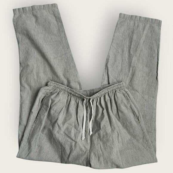 Croft & Barrow Lounge Pants Men's Sz M Gray/light Green Striped VTG USA Made 90s - Picture 1 of 7